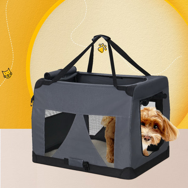  Pet Carrier Soft Crate Dog Cat Travel 60X42Cm Foldable Car M