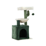 Cat Tree 78Cm Scratching Post Tower Scratcher Wood House Bed Toys Green