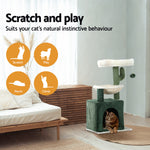 Cat Tree 78Cm Scratching Post Tower Scratcher Wood House Bed Toys Green
