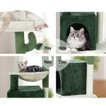 Cat Tree 78Cm Scratching Post Tower Scratcher Wood House Bed Toys Green