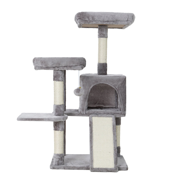  Modern Cat Tree Tower with Scratching Posts - Grey 103cm