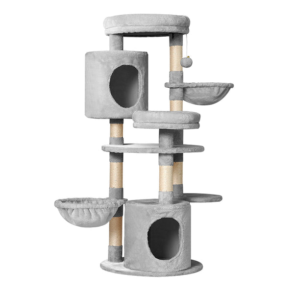  Sleek Cat Tree Tower with Scratching Posts - 123cm