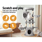 Sleek Cat Tree Tower with Scratching Posts - 123cm