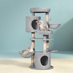 Sleek Cat Tree Tower with Scratching Posts - 123cm