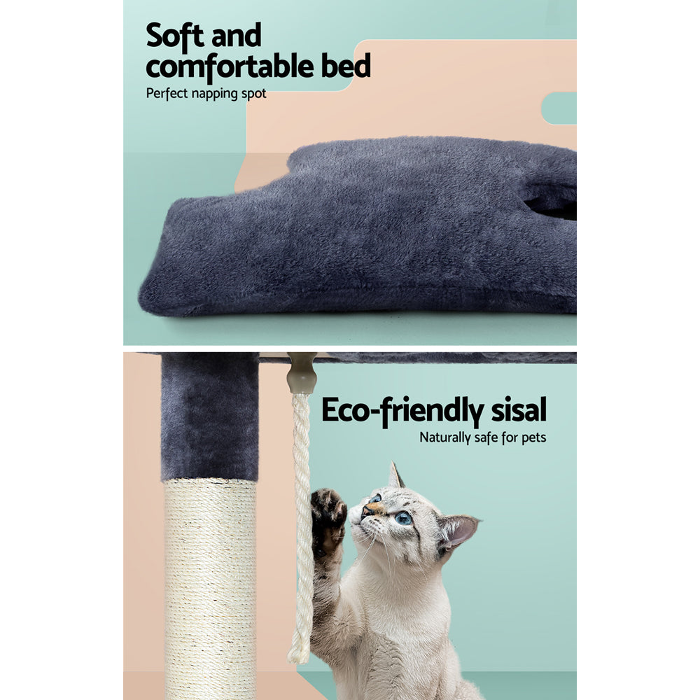 Cat Tree 102Cm Scratching Post Tower Scratcher House Board Grey
