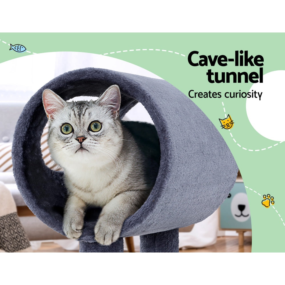 Cat Tree 53Cm Scratching Post Tower Scratcher Wood House Trees Grey