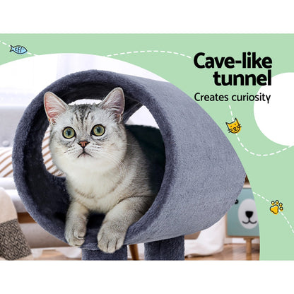 Cat Tree 53Cm Scratching Post Tower Scratcher Wood House Trees Grey
