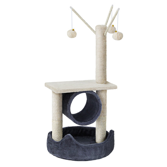 Cat Tree 76Cm Scratching Post Tower Scratcher House Hanging Toys