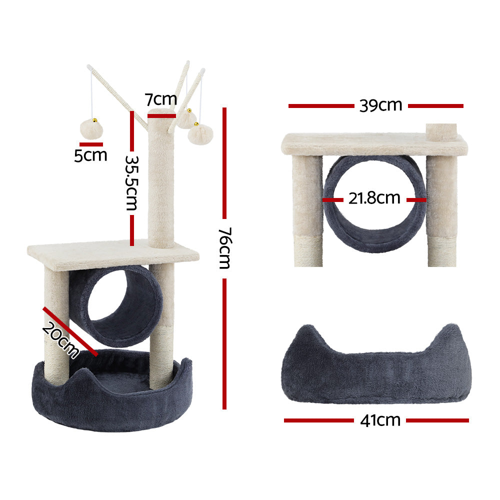 Cat Tree 76Cm Scratching Post Tower Scratcher House Hanging Toys