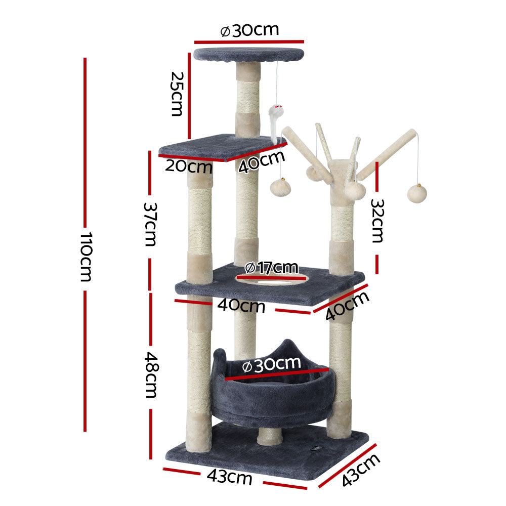 Cat Tree Scratching Post Scratcher Cat Tree Tower Condo House Toys 110Cm