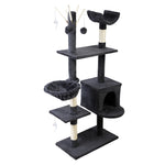 Stylish 140cm Cat Tree with Scratching Post - Grey