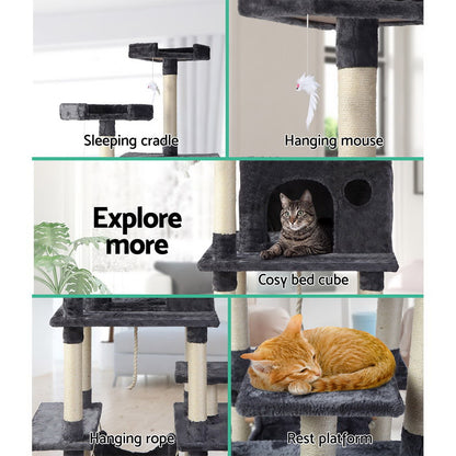 Heavy-Duty Cat Tree Tower with Scratching Posts - 184cm
