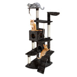 Stylish 193cm Cat Tree with Scratching Post - Grey