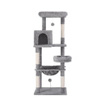 Cat Tree Tower Scratching Post Scratcher 143cm Condo House Trees Grey