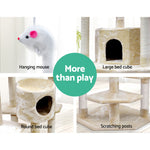 Elegant Cat Tree Tower with Scratching Posts - Beige 203cm