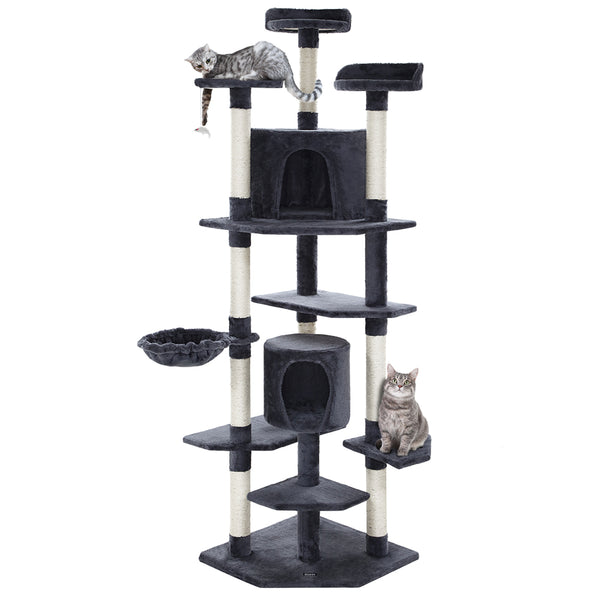  Extra-Large 203cm Cat Tree with Scratching Post - Grey