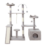 Stylish Cat Tree Tower with Scratching Posts - Grey 135cm