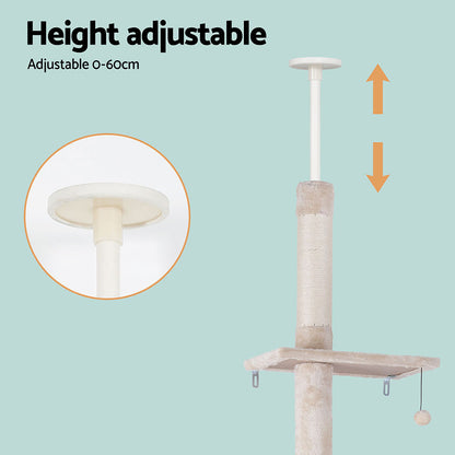 290cm Cat Tree Tower - Floor to Ceiling Scratching Post