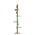 Cat Tree Tower Scratching Post Scratcher Floor To Ceiling Cats Bed 290Cm