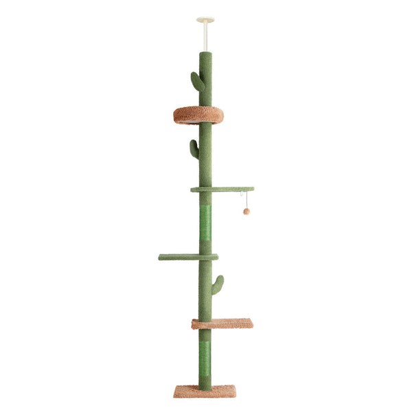  Cat Tree Tower Scratching Post Scratcher Floor To Ceiling Cats Bed 290Cm