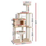 Cat Tree Tower 142cm Scratcher Condo House