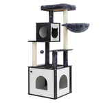 Cat Tree Tower Scratching Post Scratcher 144cm Wood Bed Condo House Cabinet