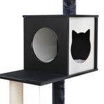 Cat Tree Tower Scratching Post Scratcher 144cm Wood Bed Condo House Cabinet