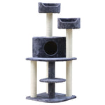 Cat Tree 126Cm Tower Scratching Post Scratcher Trees House Grey