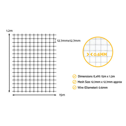 Durable Poultry Netting Wire Mesh - 15M