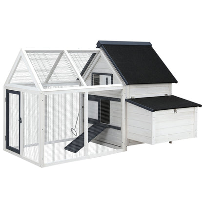 Chicken Coop Rabbit Hutch 166cm x 120cm x 112cm Large Chicken Coop House Run Cage Wooden