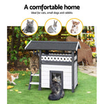Cat House Shelter Rabbit Hutch Outdoor Wooden Small Dog