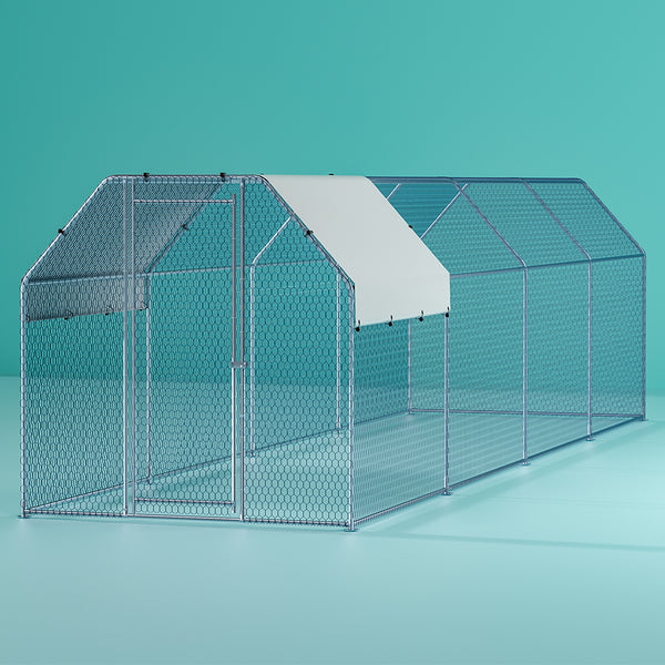  Chicken Coop Cage Run Rabbit Hutch Large Walk In Hen House Cover 2Mx8Mx2M