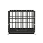 Durable Large Dog Crate with Wheels - Metal Pet Kennel