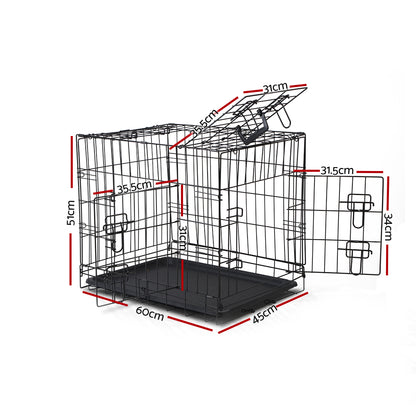 24" Dog Cage Crate Kennel 3 Doors