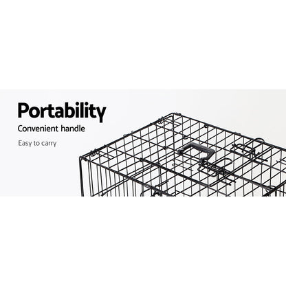 24" Dog Cage Crate Kennel 3 Doors