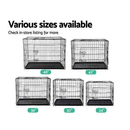 24" Dog Cage Crate Kennel 3 Doors