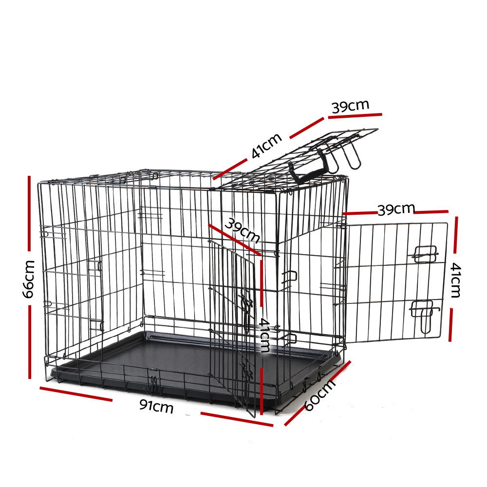 36" Dog Cage Crate Kennel 3 Doors