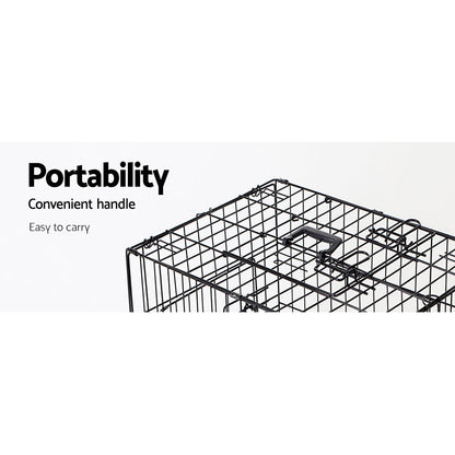 42" Dog Cage Crate Large Kennel 3 Doors