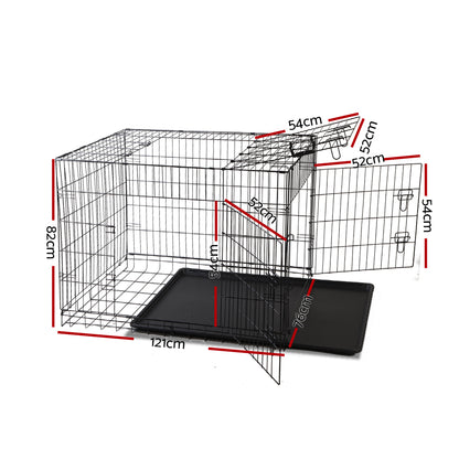 48" Dog Cage Crate Large Kennel 3 Doors