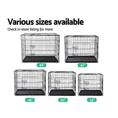 48" Dog Cage Crate Large Kennel 3 Doors