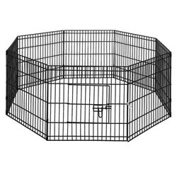 24" 8 Panel Dog Playpen Pet Fence Exercise Cage Enclosure Play Pen