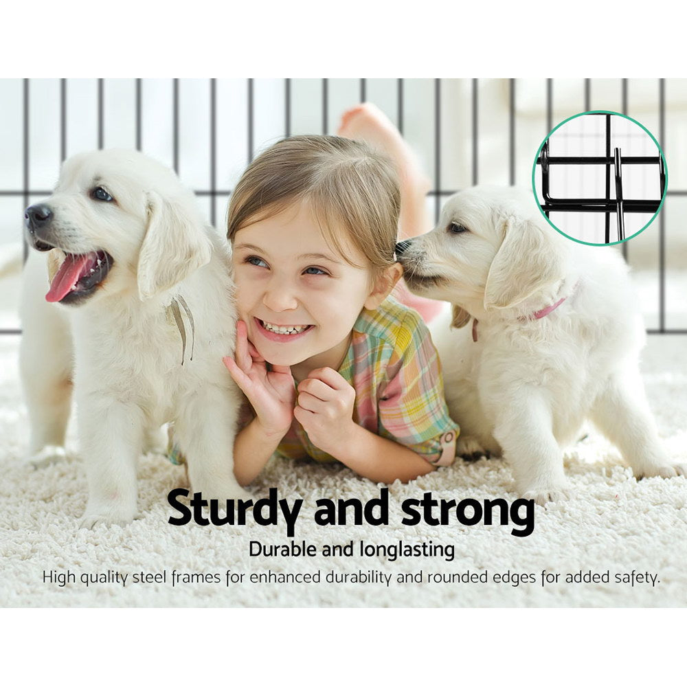 24" 8 Panel Dog Playpen Pet Fence Exercise Cage Enclosure Play Pen
