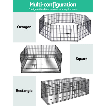 2X24" 8 Panel Dog Playpen Pet Fence Exercise Cage Enclosure Play Pen