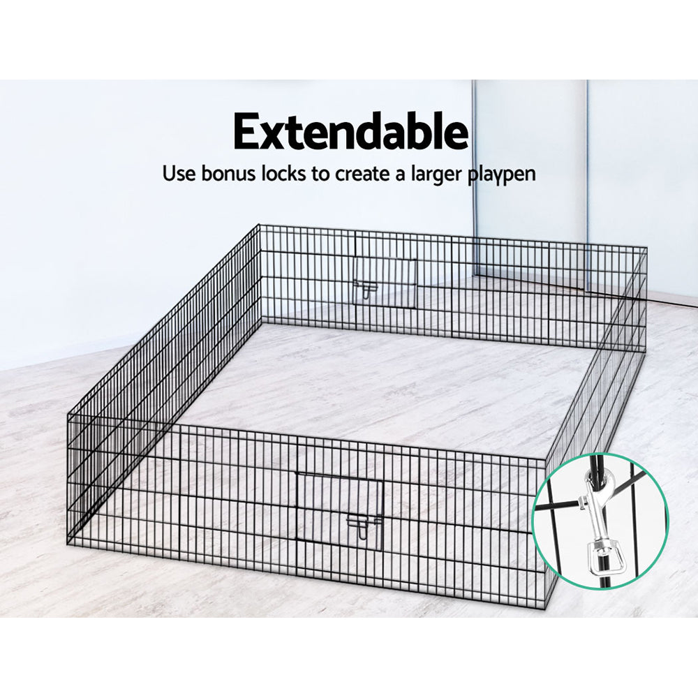 2X24" 8 Panel Dog Playpen Pet Fence Exercise Cage Enclosure Play Pen