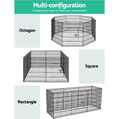30" 8 Panel Dog Playpen Pet Fence Exercise Cage Enclosure Play Pen