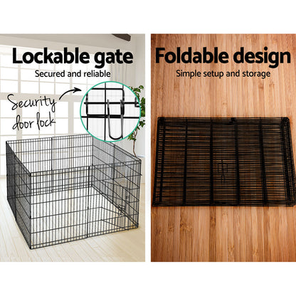 30" 8 Panel Dog Playpen Pet Fence Exercise Cage Enclosure Play Pen