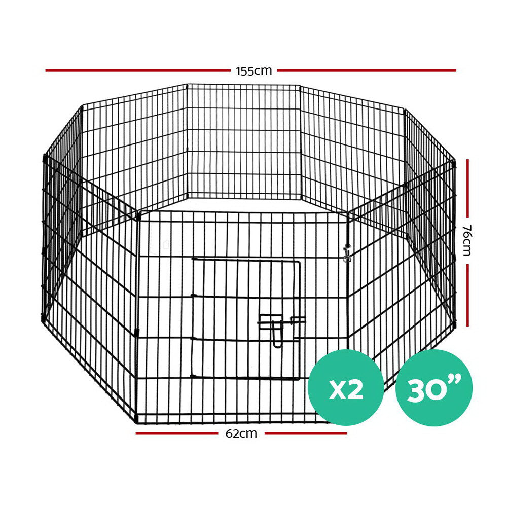 2X30" 8 Panel Dog Playpen Pet Fence Exercise Cage Enclosure Play Pen
