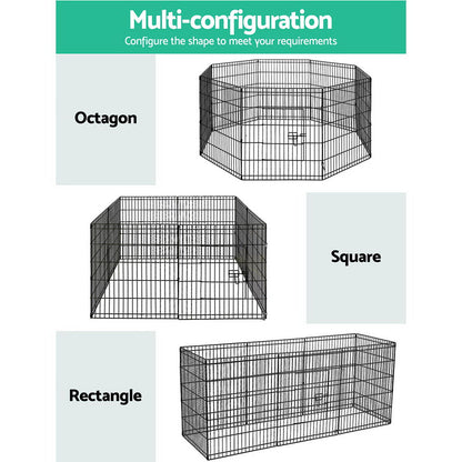 2X30" 8 Panel Dog Playpen Pet Fence Exercise Cage Enclosure Play Pen