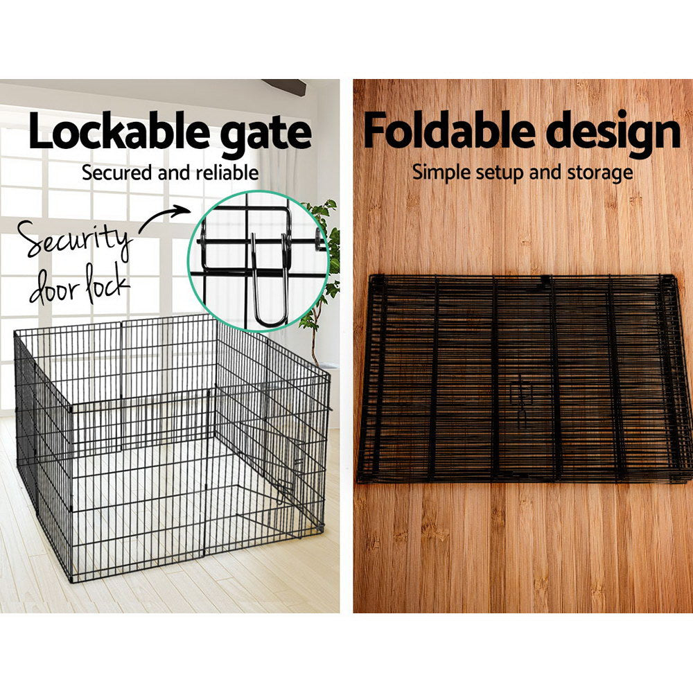 2X30" 8 Panel Dog Playpen Pet Fence Exercise Cage Enclosure Play Pen