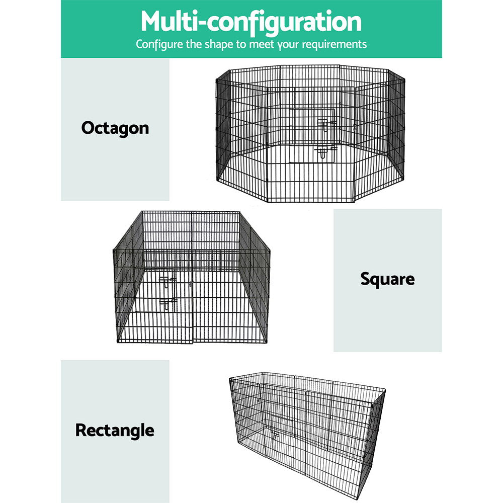 36" 8 Panel Dog Playpen Pet Fence Exercise Cage Enclosure Play Pen